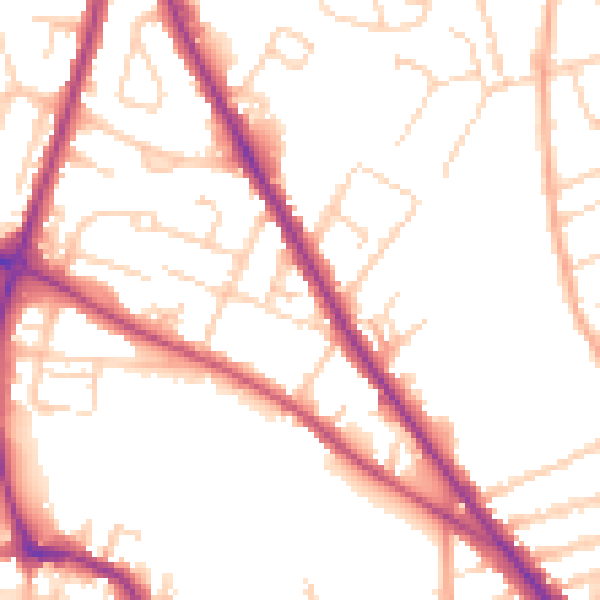 Daytime road noise heatmap for NR3 2JP