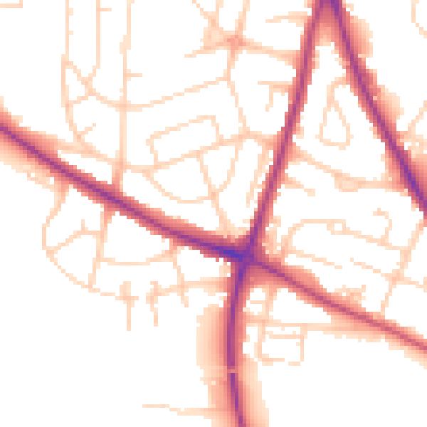 Daytime road noise heatmap for NR3 2LL