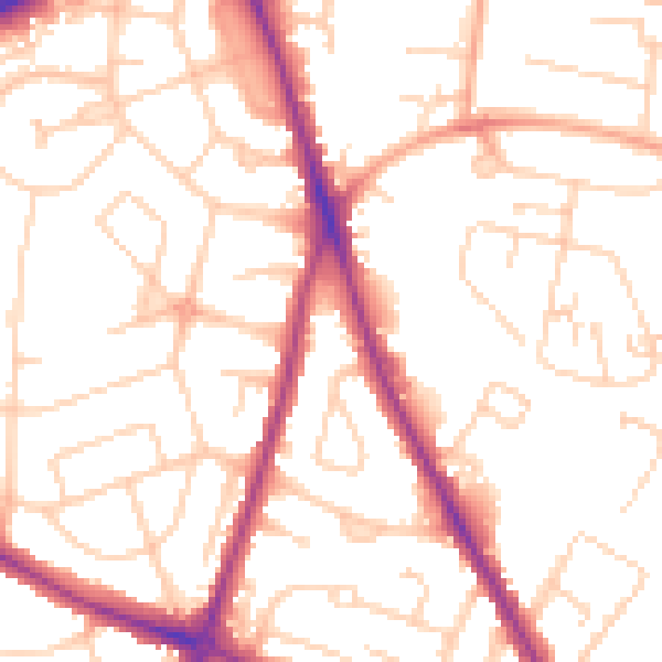 Daytime road noise heatmap for NR3 2NA