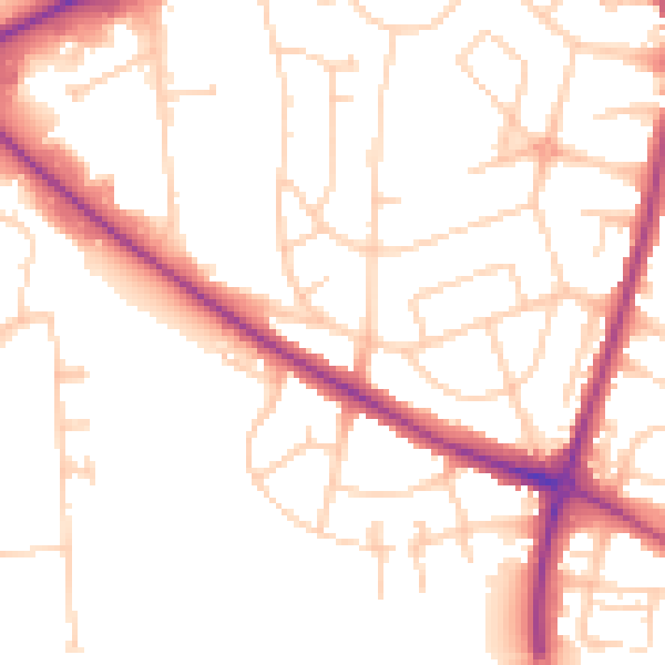 Daytime road noise heatmap for NR3 2PB
