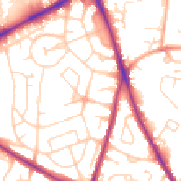 Daytime road noise heatmap for NR3 2RA
