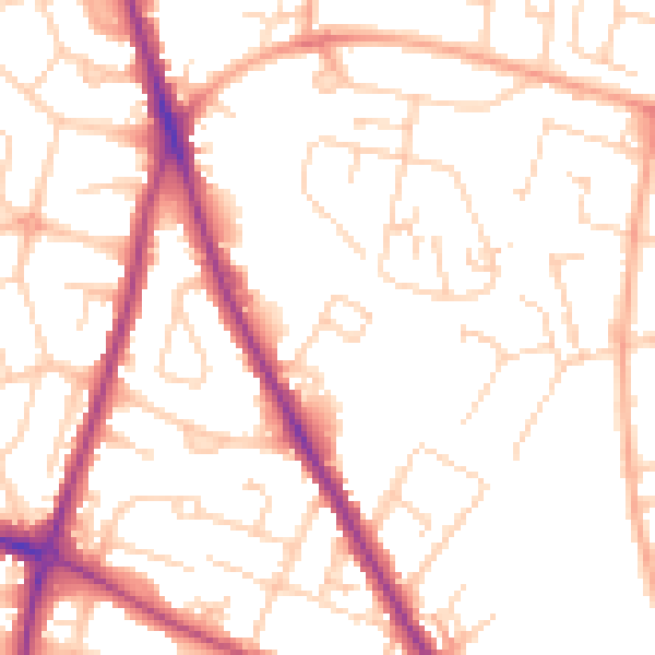 Daytime road noise heatmap for NR3 2RB