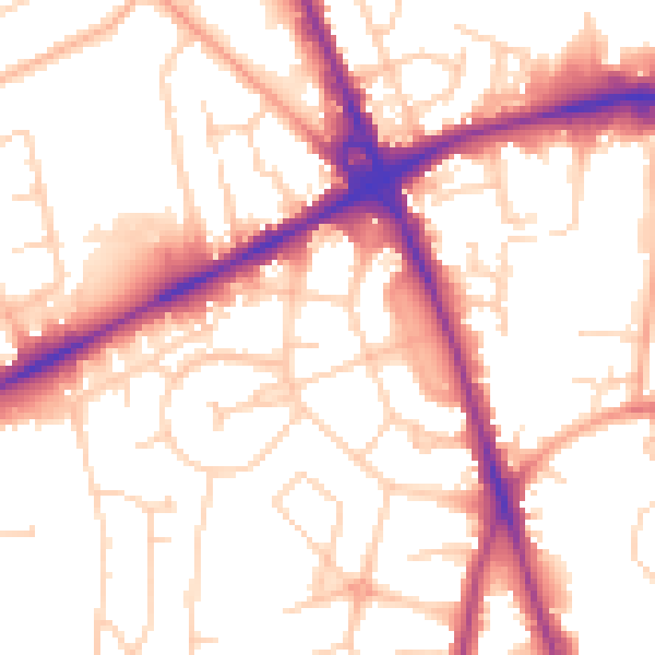 Daytime road noise heatmap for NR3 2SR