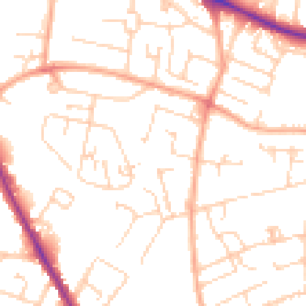 Daytime road noise heatmap for NR3 3GX