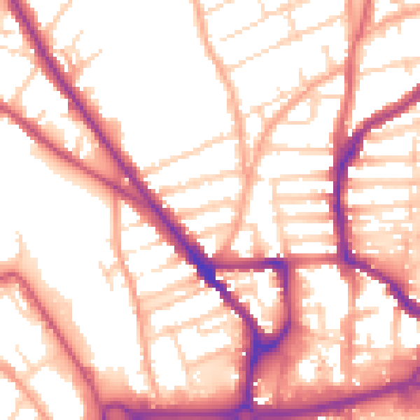 Daytime road noise heatmap for NR3 3HH