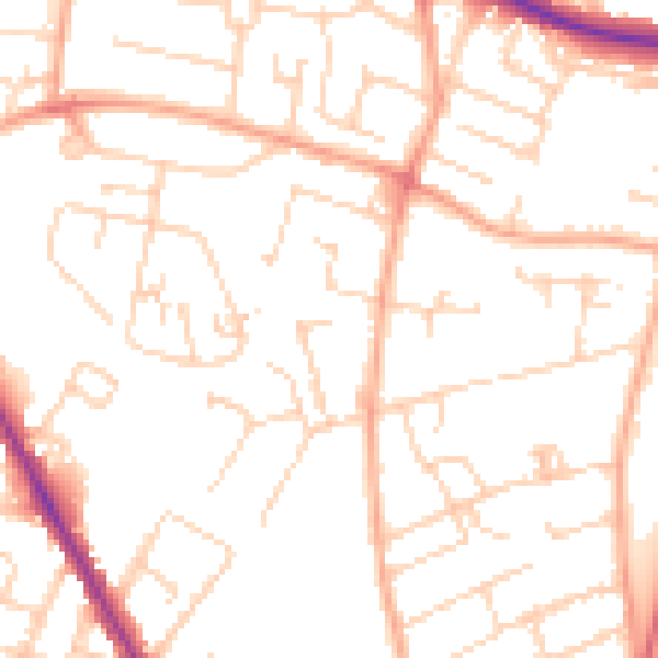 Daytime road noise heatmap for NR3 3JX