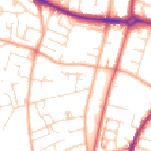 Daytime road noise heatmap for NR3 3LB