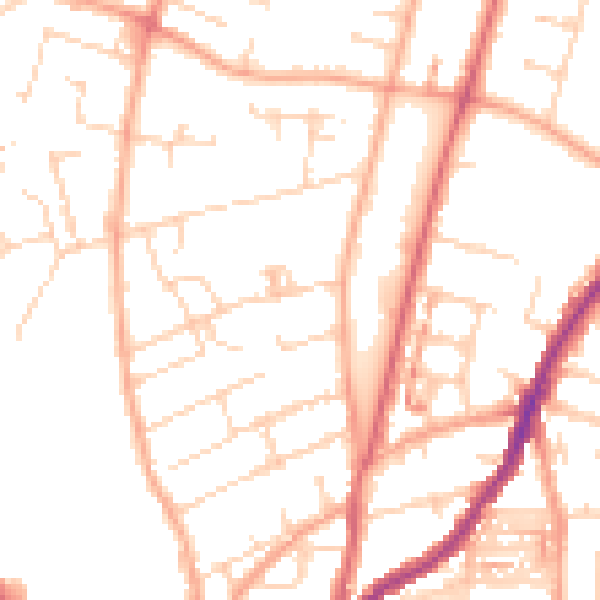 Daytime road noise heatmap for NR3 3LZ