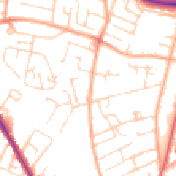 Daytime road noise heatmap for NR3 3NJ
