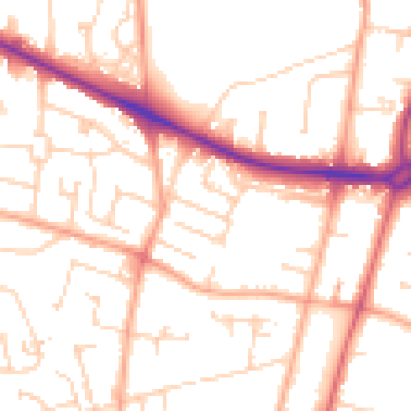 Daytime road noise heatmap for NR3 3QH