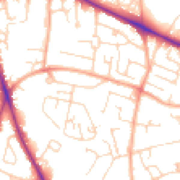 Daytime road noise heatmap for NR3 3RZ
