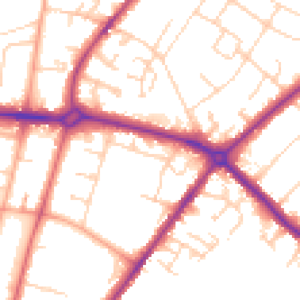 Daytime road noise heatmap for NR3 4DP