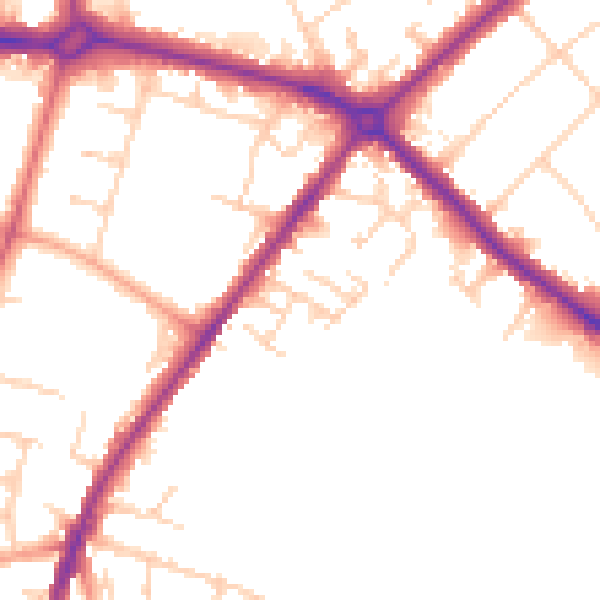 Daytime road noise heatmap for NR3 4EN