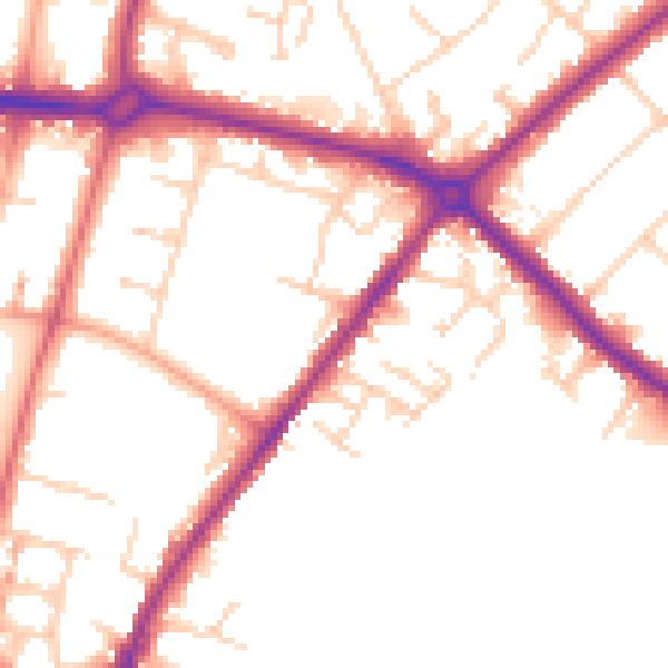 Daytime road noise heatmap for NR3 4ER