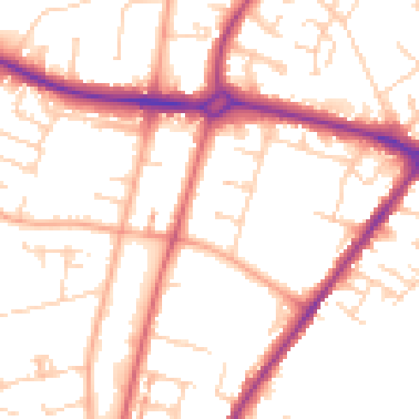 Daytime road noise heatmap for NR3 4HE