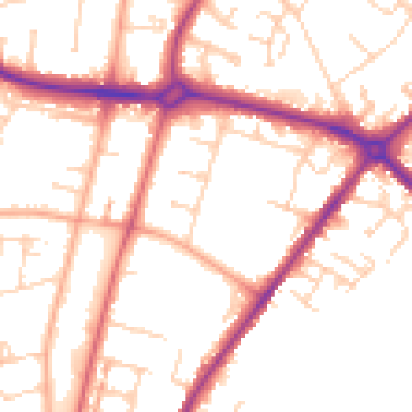 Daytime road noise heatmap for NR3 4HF