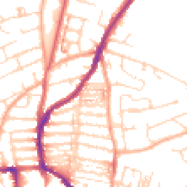Daytime road noise heatmap for NR3 4QD