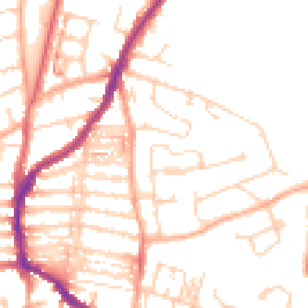 Daytime road noise heatmap for NR3 4QY