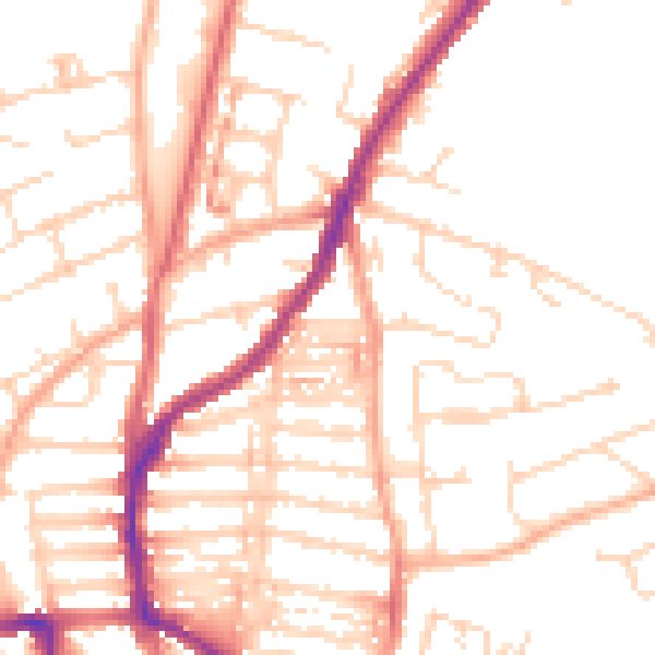 Daytime road noise heatmap for NR3 4RA