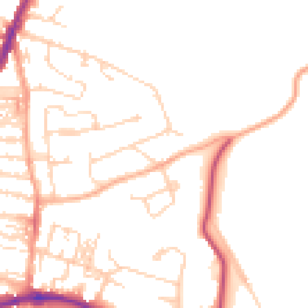 Daytime road noise heatmap for NR3 4RL