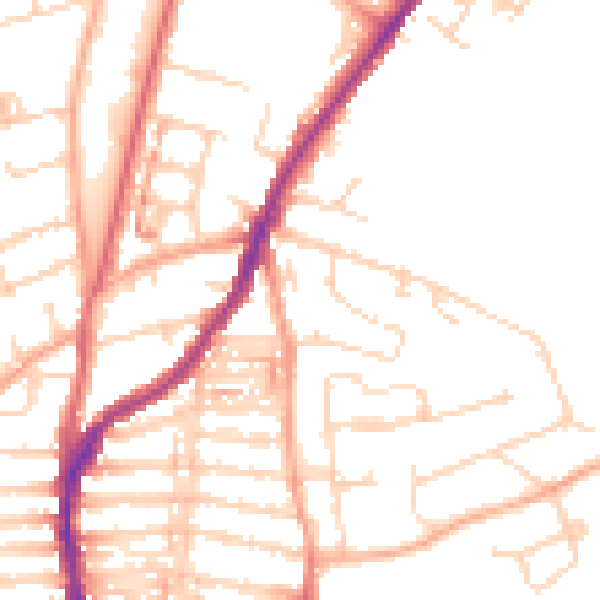 Daytime road noise heatmap for NR3 4TN