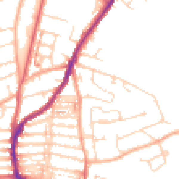 Daytime road noise heatmap for NR3 4TW