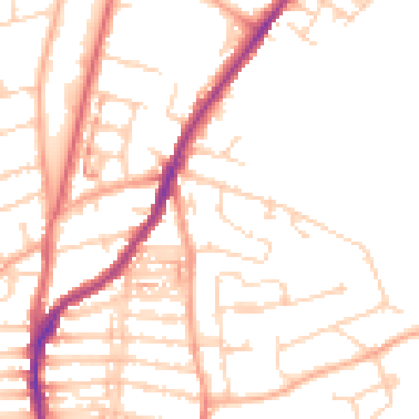 Daytime road noise heatmap for NR3 4UA