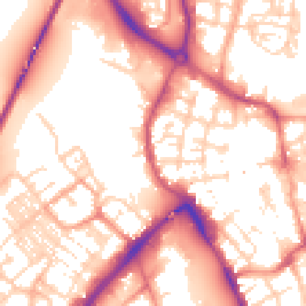 Daytime road noise heatmap for NR30 1AF