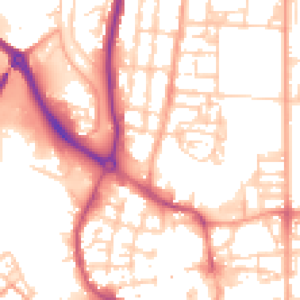 Daytime road noise heatmap for NR30 1BA