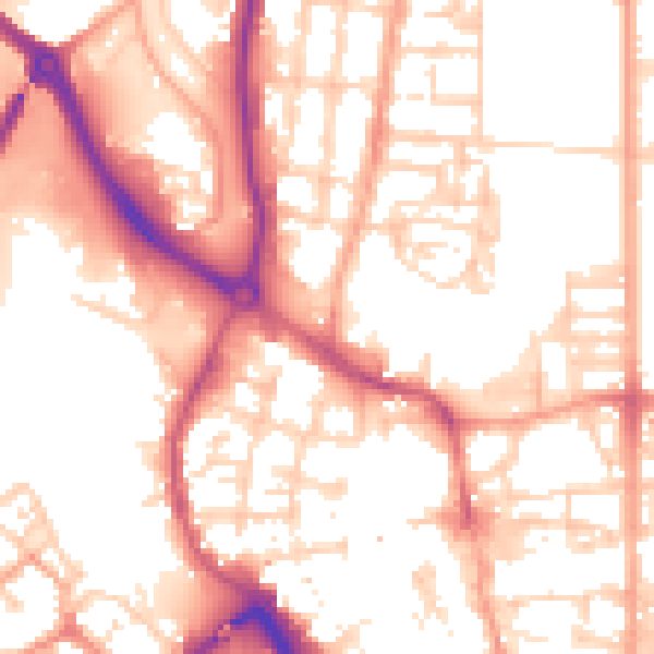 Daytime road noise heatmap for NR30 1BB