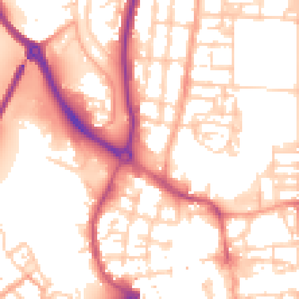 Daytime road noise heatmap for NR30 1BF
