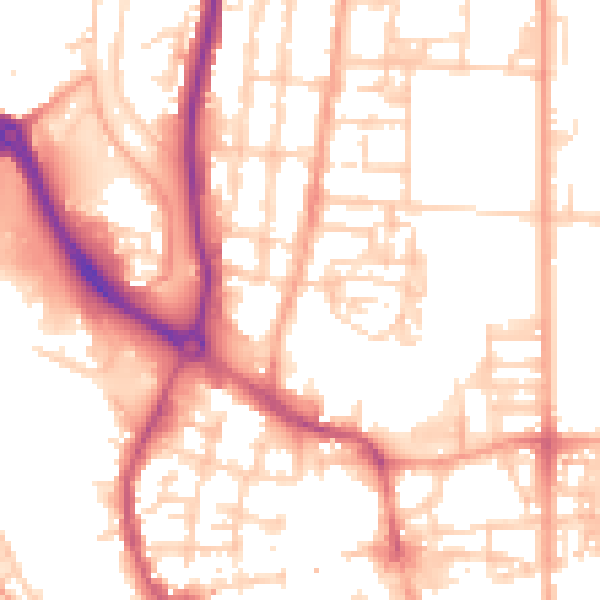 Daytime road noise heatmap for NR30 1BG