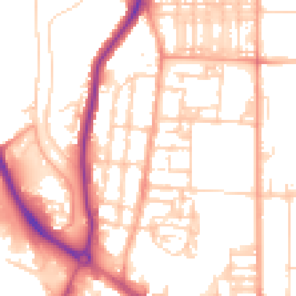 Daytime road noise heatmap for NR30 1BN
