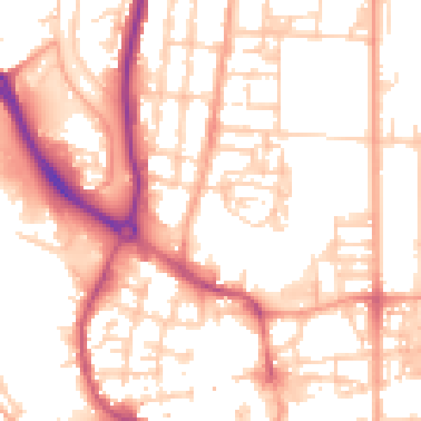 Daytime road noise heatmap for NR30 1BQ