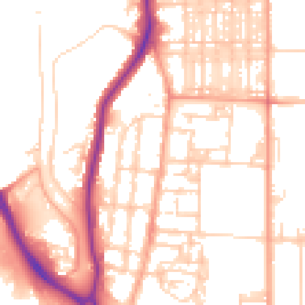 Daytime road noise heatmap for NR30 1BS