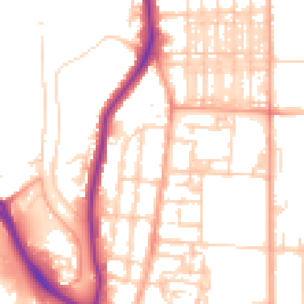 Daytime road noise heatmap for NR30 1BT