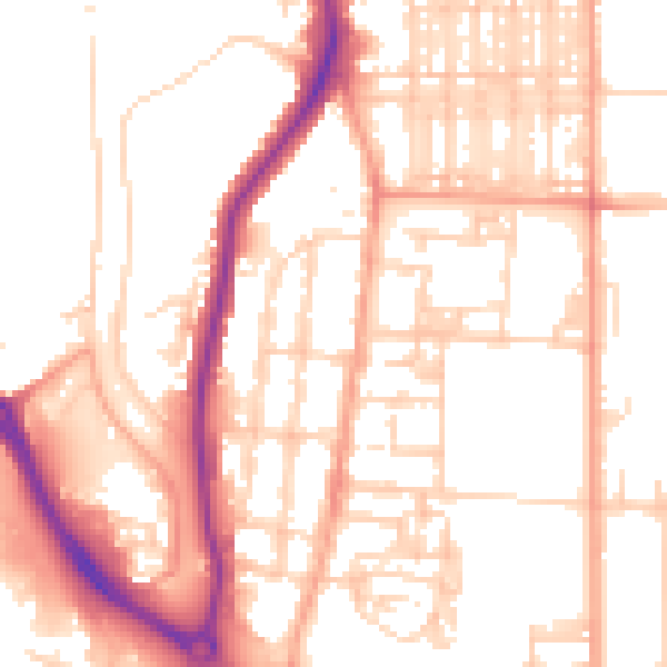 Daytime road noise heatmap for NR30 1DD