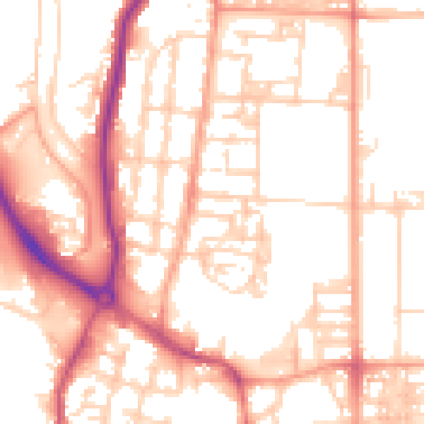 Daytime road noise heatmap for NR30 1DE