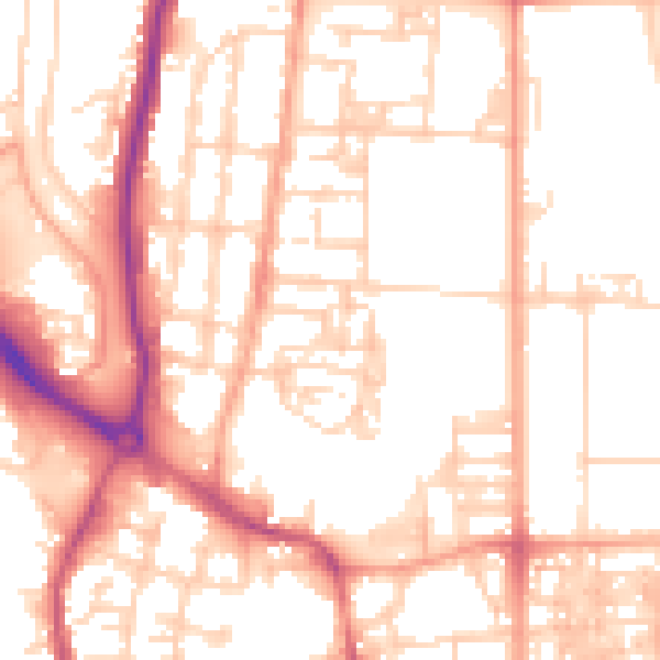 Daytime road noise heatmap for NR30 1DQ