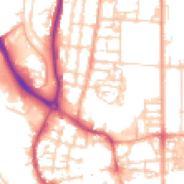 Daytime road noise heatmap for NR30 1DS