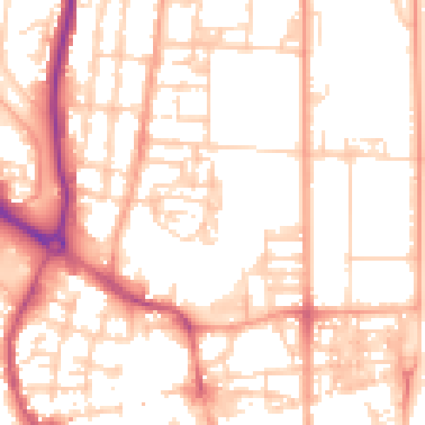 Daytime road noise heatmap for NR30 1DW