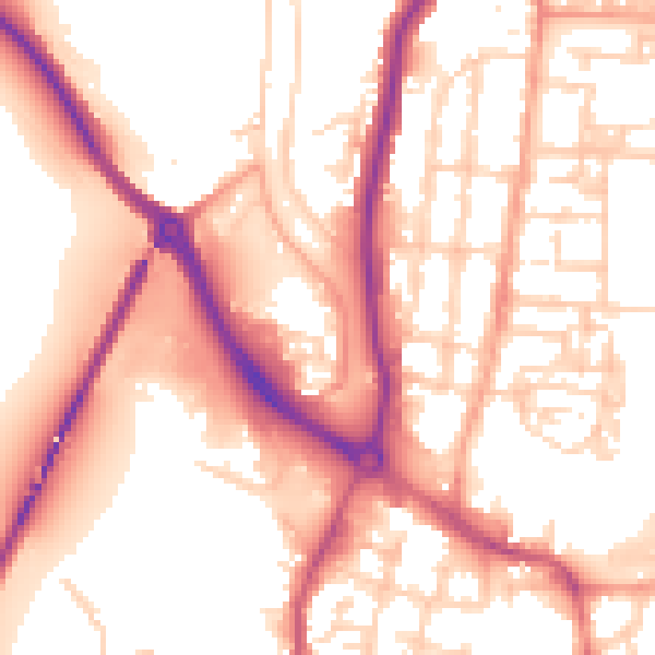 Daytime road noise heatmap for NR30 1JZ