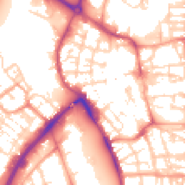 Daytime road noise heatmap for NR30 1LH
