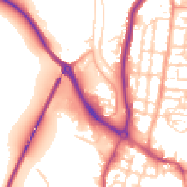 Daytime road noise heatmap for NR30 1LP
