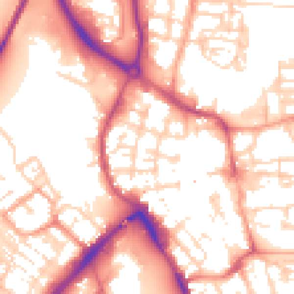 Daytime road noise heatmap for NR30 1PQ