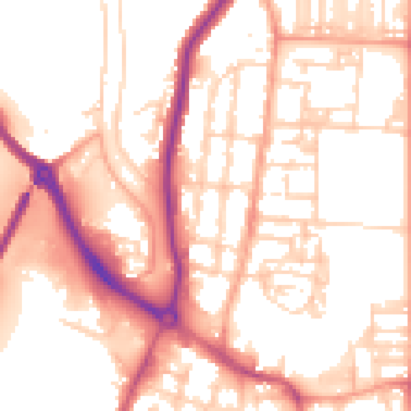 Daytime road noise heatmap for NR30 1QL