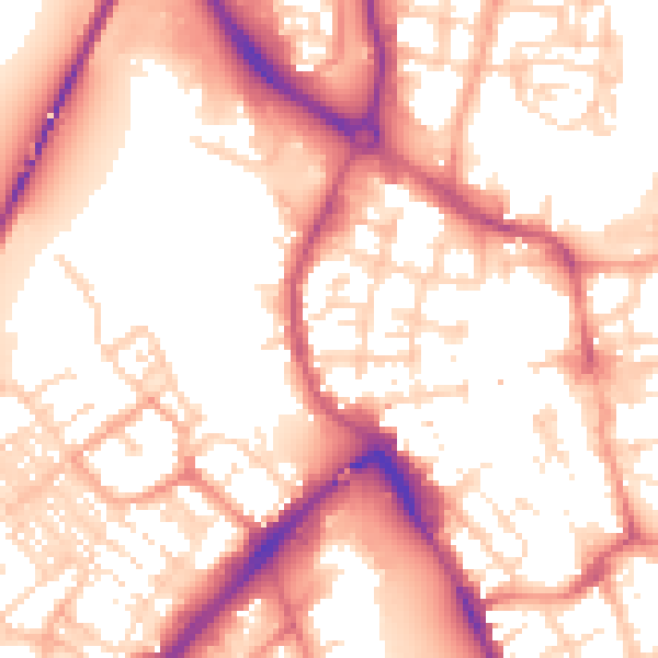 Daytime road noise heatmap for NR30 1RP