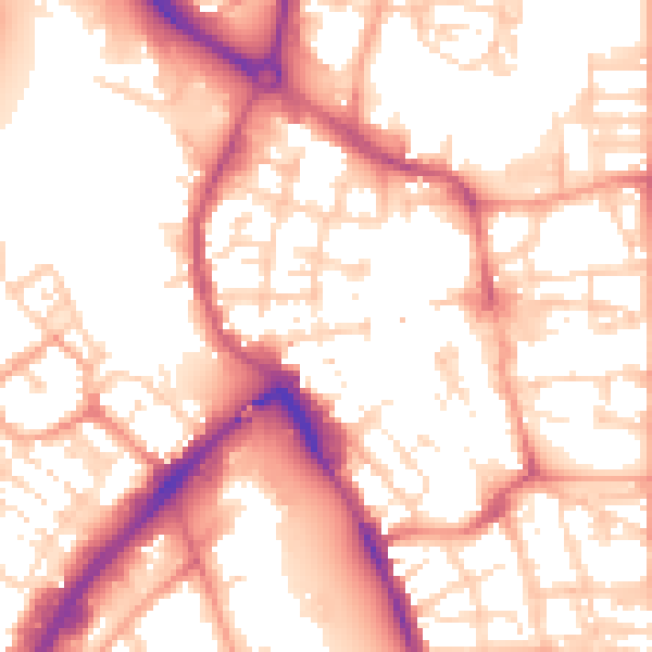 Daytime road noise heatmap for NR30 1RT