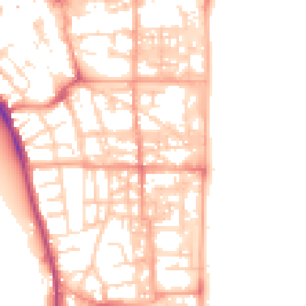 Daytime road noise heatmap for NR30 2BL