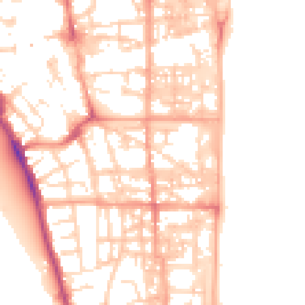 Daytime road noise heatmap for NR30 2BY